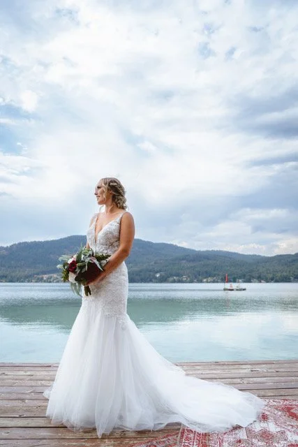 Bridal hair and makeup, lakeside wedding